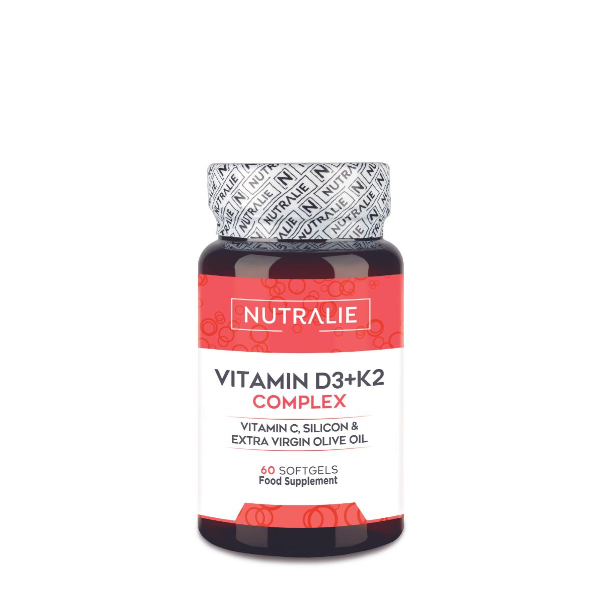 Nutralie Vitamina D3+K2 Complex 10000 UI + Vit C 60 cápsulas