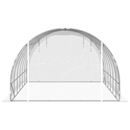 Invernadero De Túnel Outsunny Acero Galvanizado, Pe Transparente 597x296x199 Cm_3
