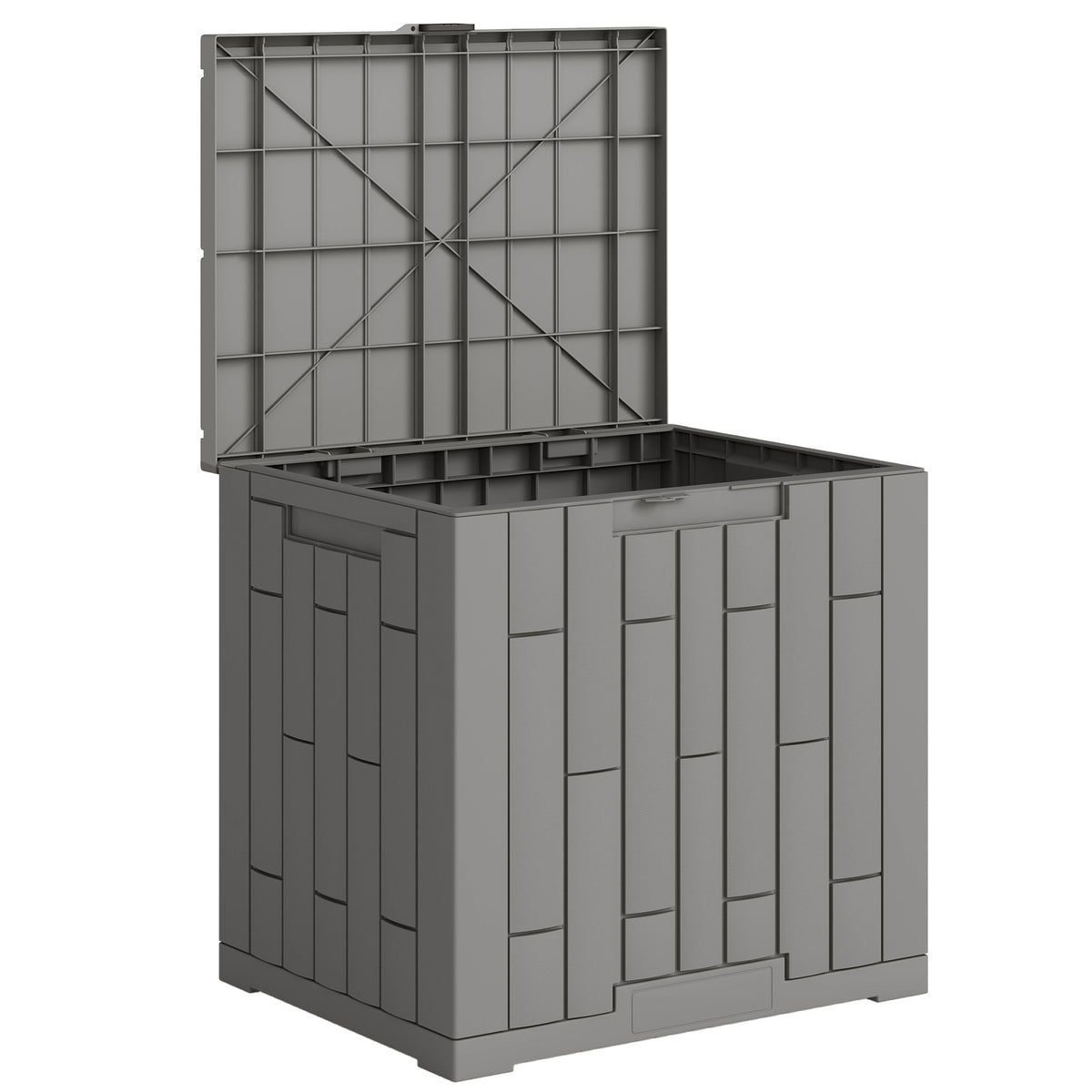 Outsunny Arcón Exterior 114l De Pp Con Cerradura Resistente Al Agua Anti-uv Gris_0