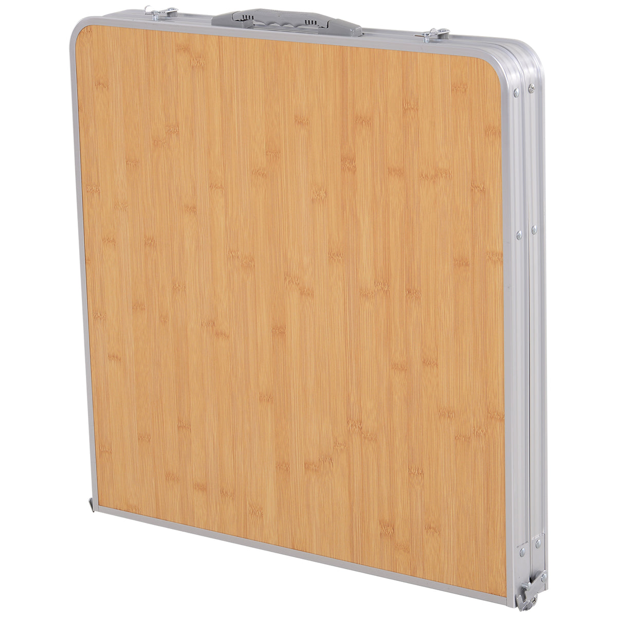 Mesa Plegable De Camping Outsunny Natural Bambú Color 153x60x70 Cm_3
