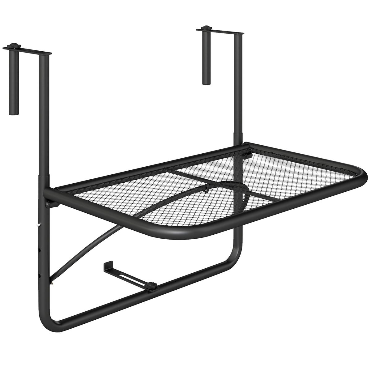Mesa Colgante De Balcón Outsunny Negro 60x56,5x45 Cm_0