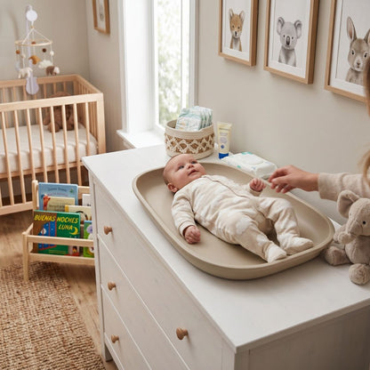 Cambiador Bebé De Espuma Pu Suave Y Lavable, Cambiador Para Pañales Con Bordes Elevados Bathby_5
