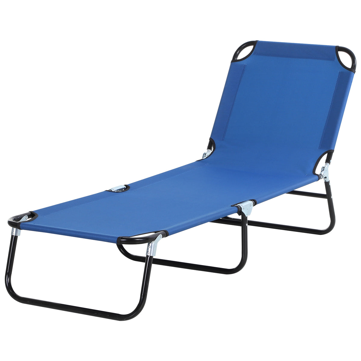 Tumbona Reclinable Plegable Para Exterior Outsunny 190x56x28 Cm Azul_0