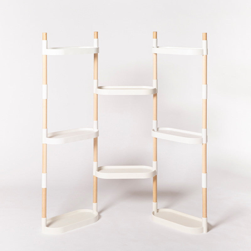 Soporte Modular Citysens De 8 Bandejas – Blanco, Polipropileno 100% Reciclado Y Madera Ecológica Pefc_2