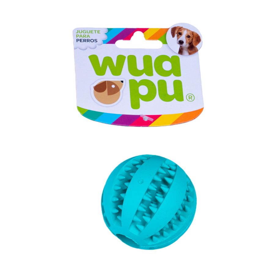 3 Pelotas Para Perro Dental De 6cm En Colores Surtidos, Con Estrias Y Hueco Interior Para Premios_0