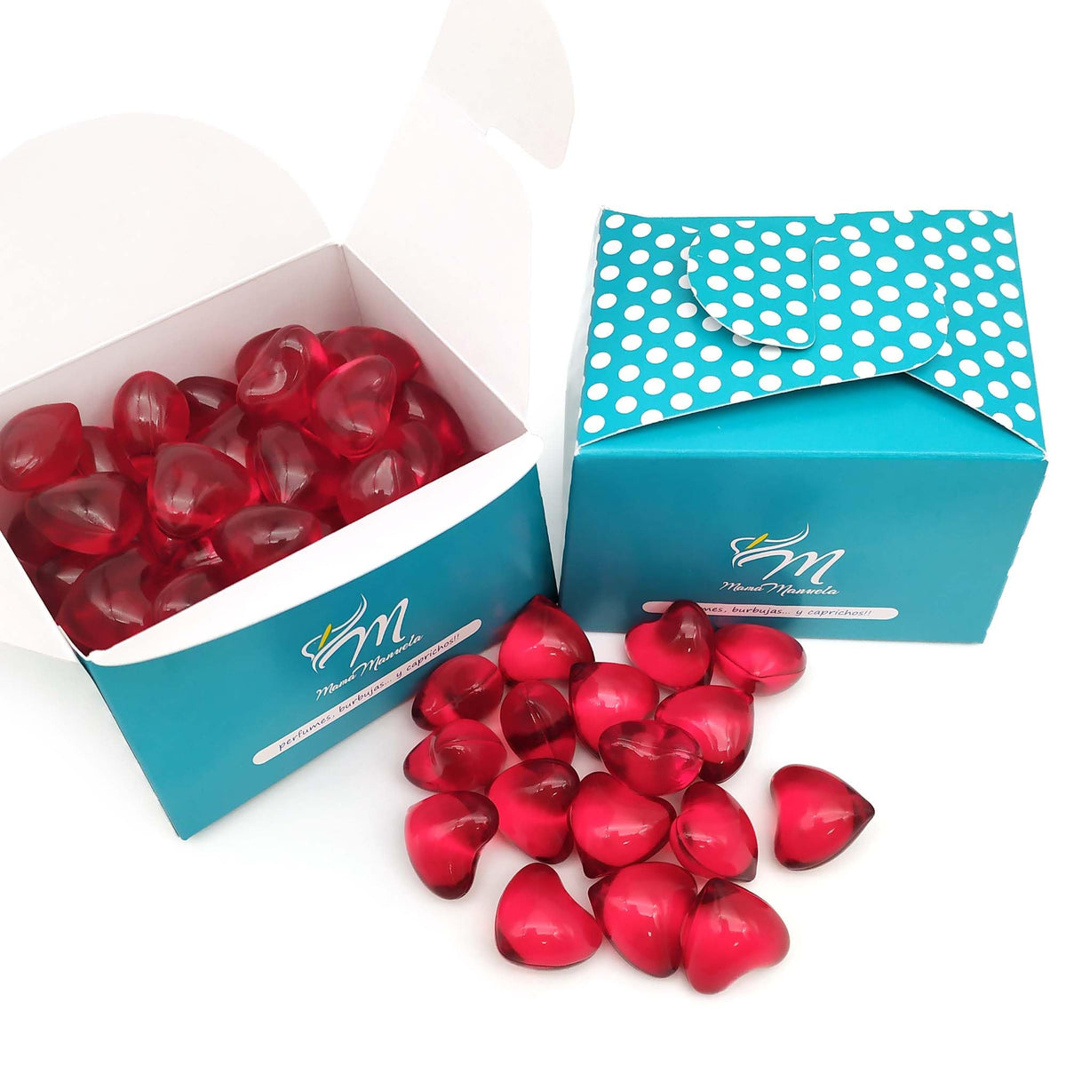 80 Perlas De Baño En Forma De Corazón - Con Aceite De Soja - Hidrata, Suaviza Y Perfuma La Piel - Aroma Fresas_0