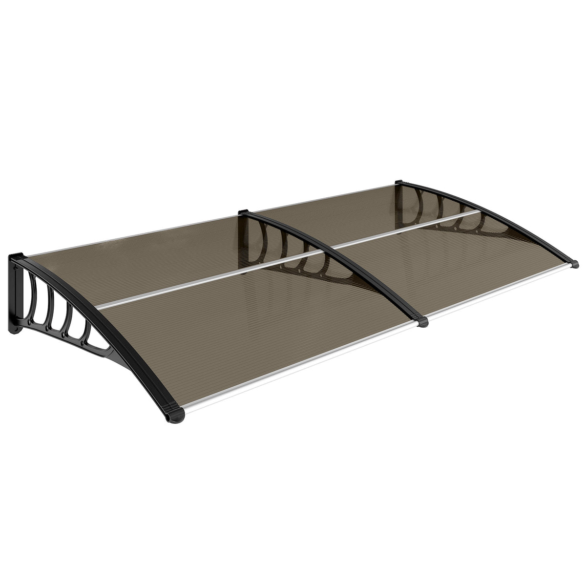 Marquesina Exterior Policarbonato Outsunny 200x96x27 Cm Marrón_0