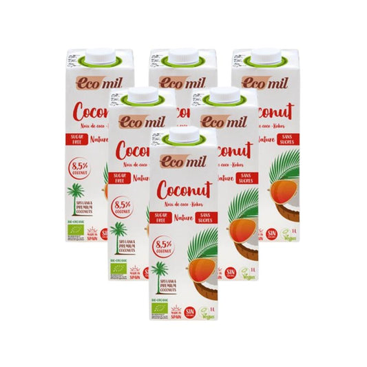 Pack 6X Bebida vegetal de coco EcoMil 1L