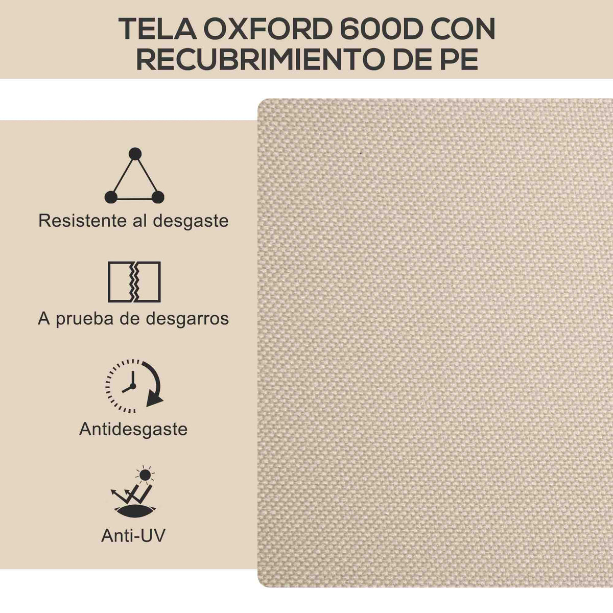 Sillas De Camping Outsunny Tela Oxford, Acero Caqui 54x59x78 Cm_5