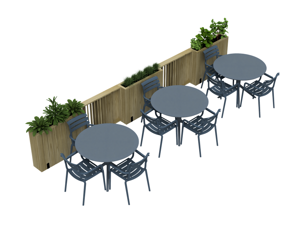 Kit Jardinera Alta De Madera Con Barandilla Y Cortavientos 60 Cm 100x34x80 Cm Hortalia_5