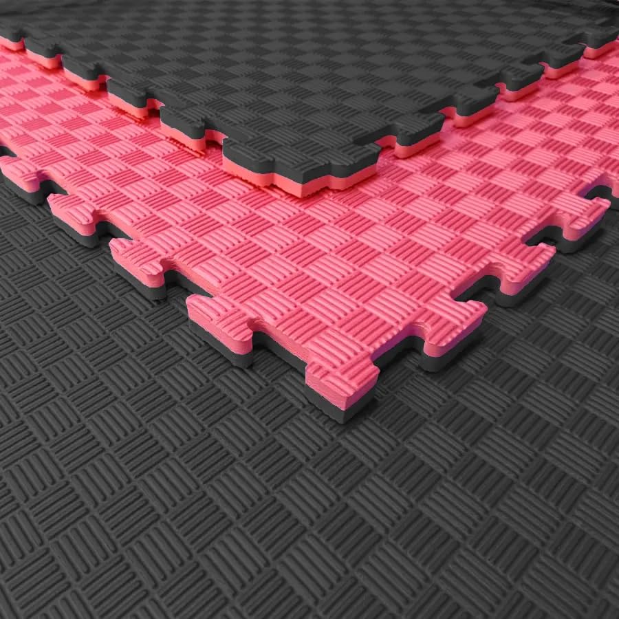 Tatami Puzzle Eva Para Suelo Infantil 1x1m X25mm Rojo - Negro Pack Ahorro 12 Unidades_4