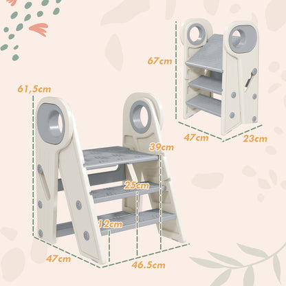 Taburete Para Niños Aiyaplay Hdpe, Pp Gris 46.5x47x61.5 Cm_2
