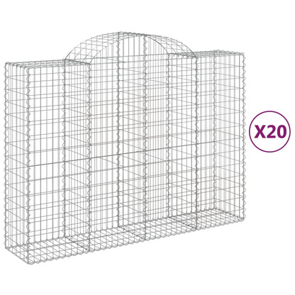 Cestas Gaviones 20 Uds Forma De Arco Hierro 200x50x140/160 Cm_0