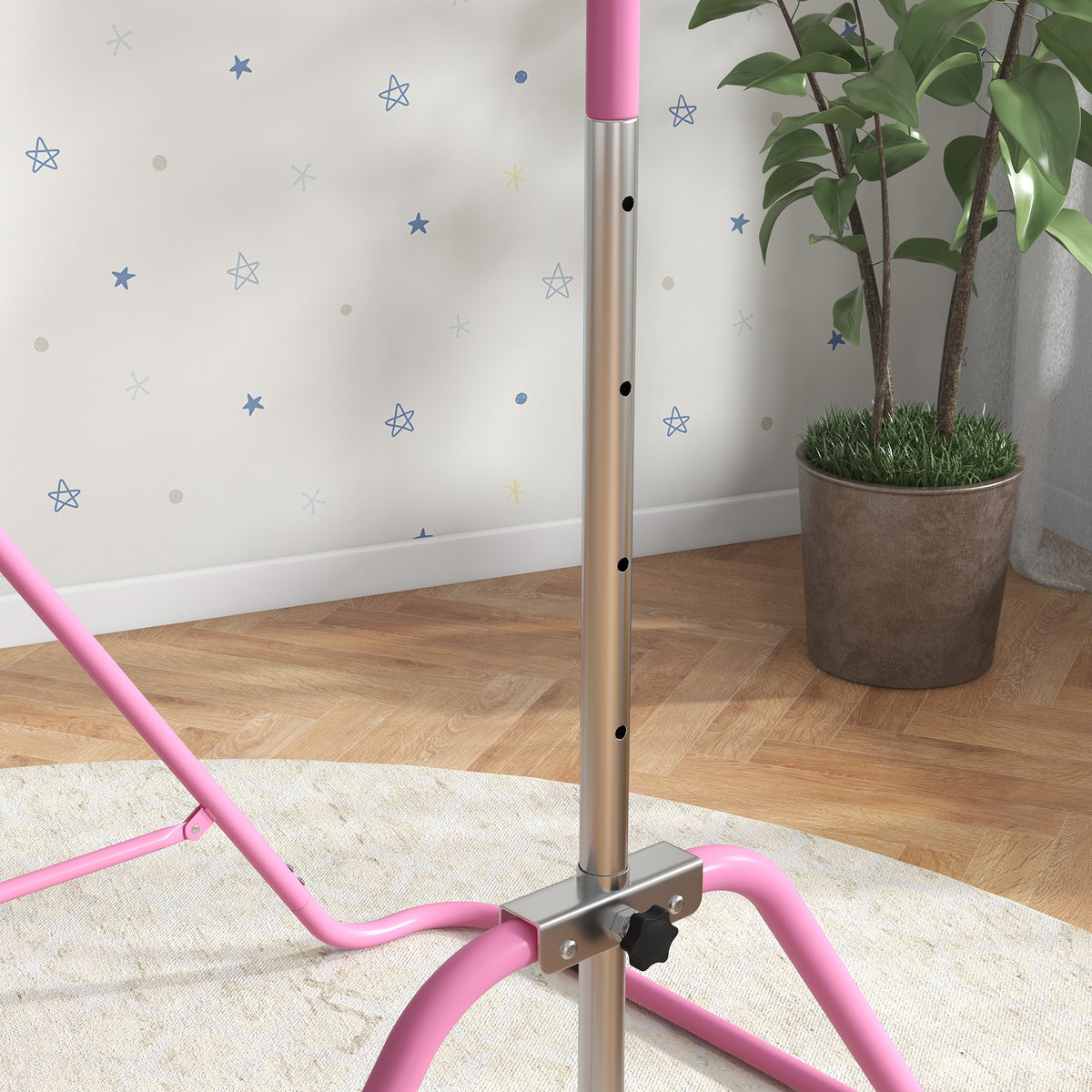 Barra De Gimnasia Homcom Acero Rosa 154x106.2x128.5 Cm 340-005v01pk_4