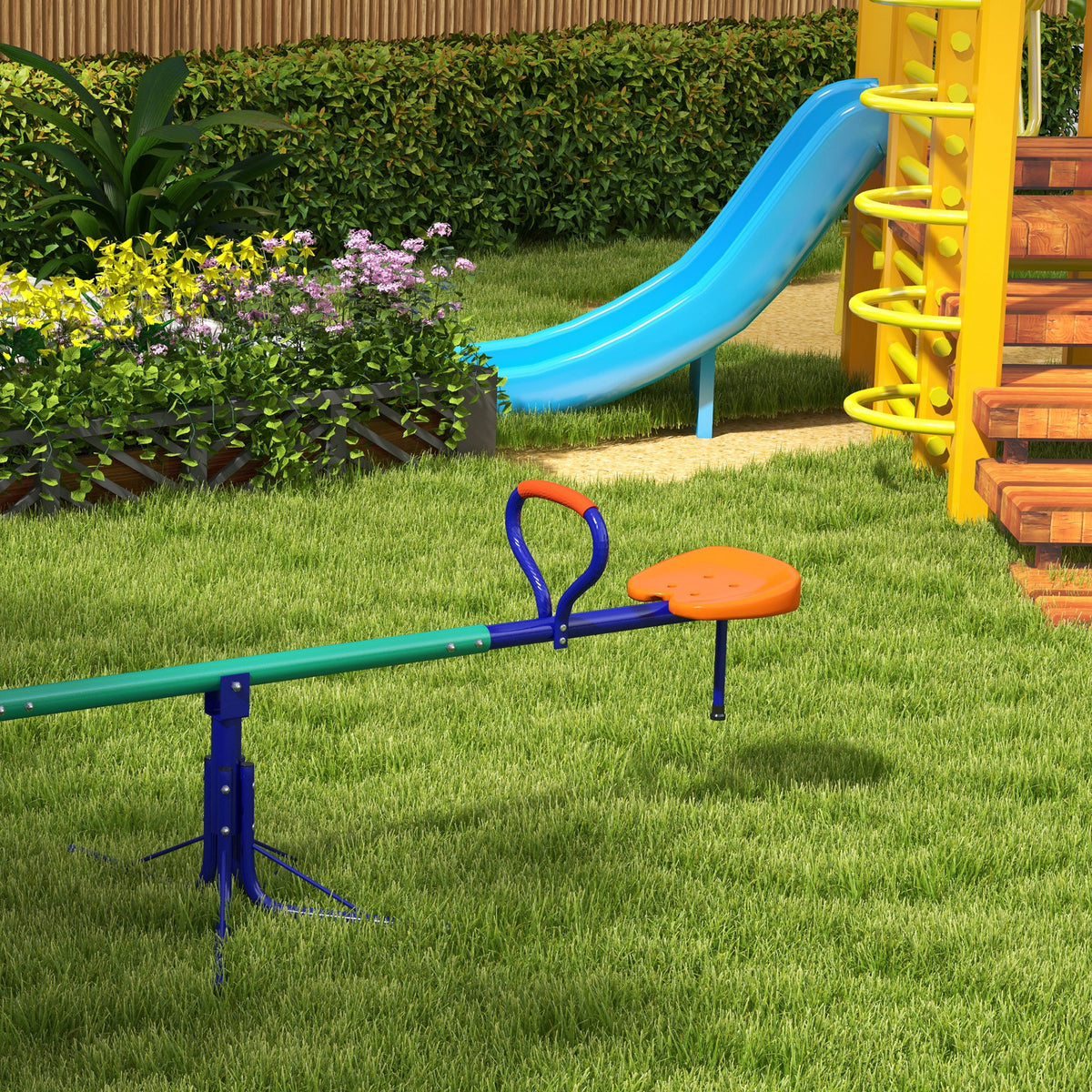 Balancín Infantil Outsunny Acero, Pp Multicolor 192x60x60 Cm_4
