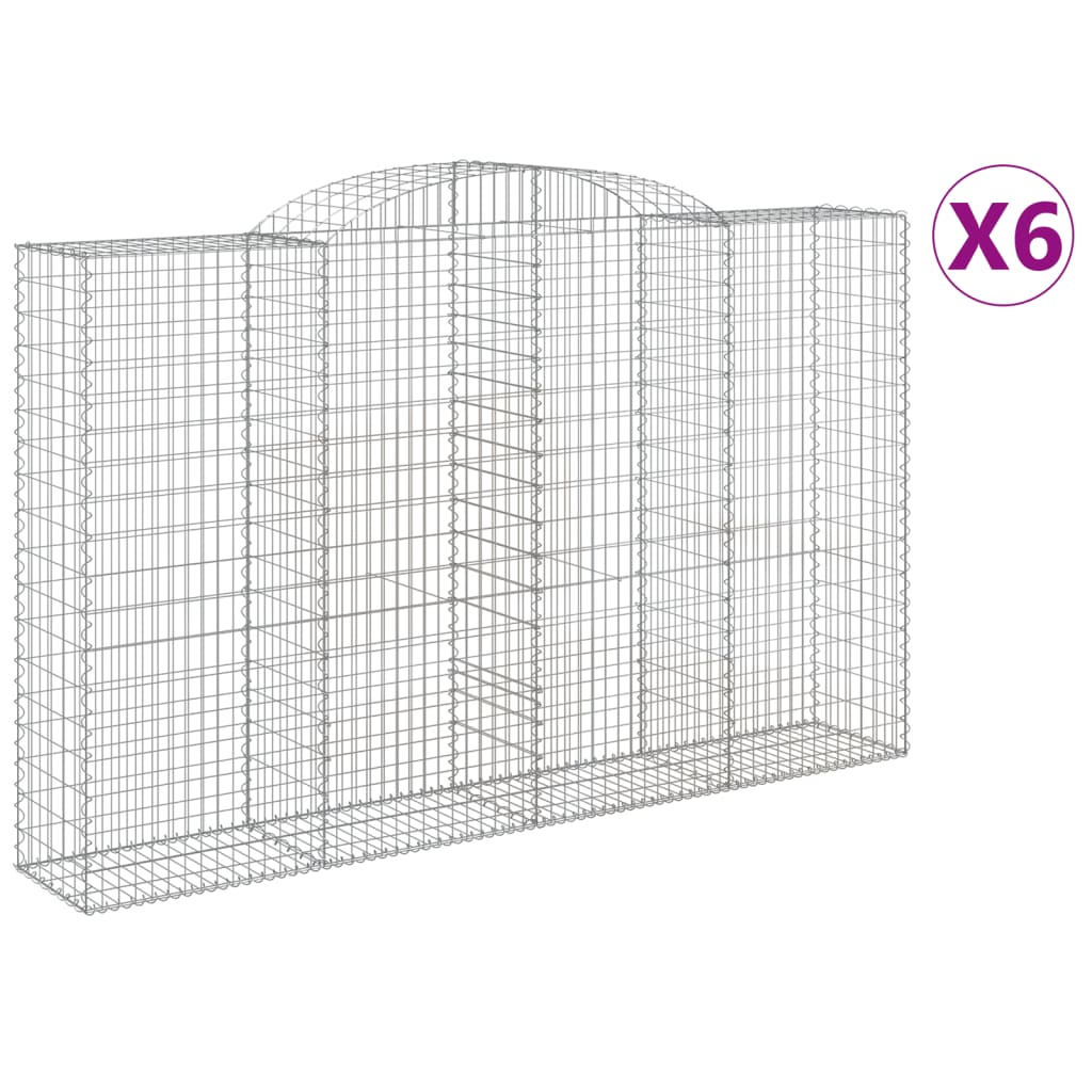 Cestas De Gaviones 6 Uds Forma De Arco Hierro 300x50x180/200 Cm_0