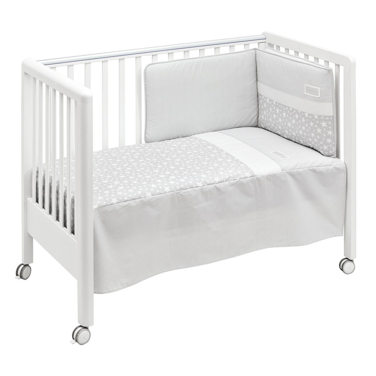 Juego de colcha + protector para cuna Star 60x120 cm. Beige