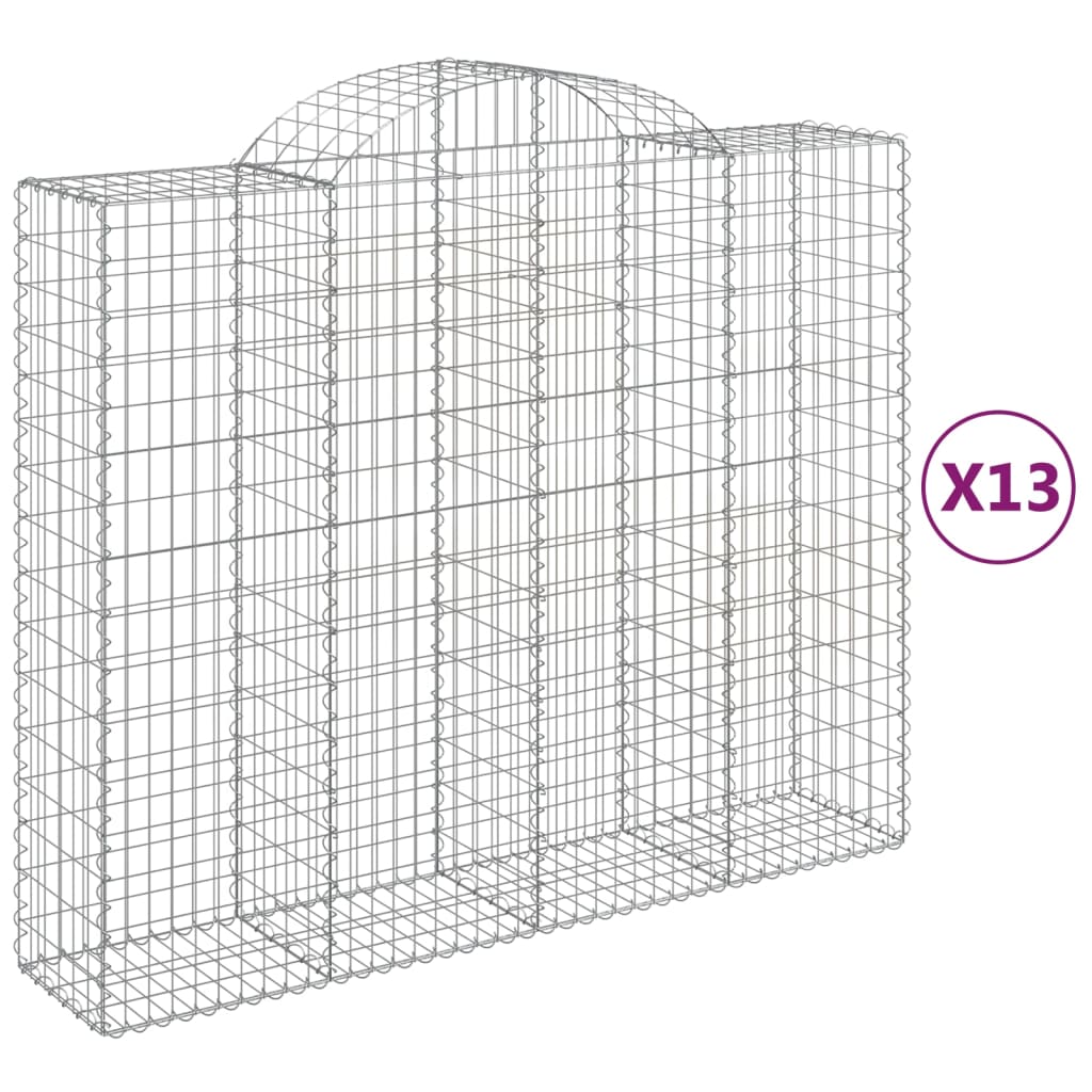 Cestas Gaviones 13 Uds Forma De Arco Hierro 200x50x160/180 Cm_0