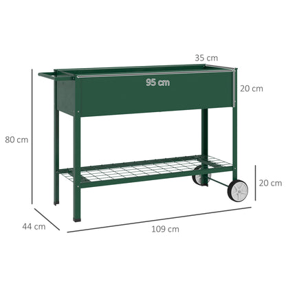 Mesa De Cultivo Outsunny Metal Verde 109x44x80 Cm_2