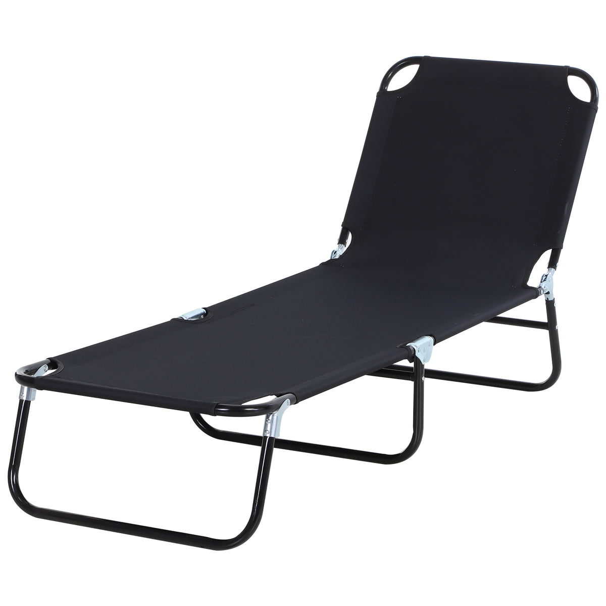 Tumbona Reclinable Plegable Para Exterior Outsunny 190x56x28 Cm Negro_0
