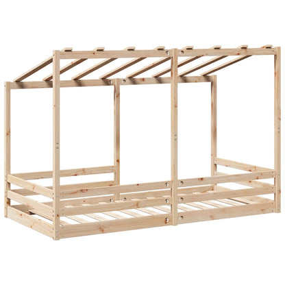Cama Infantil Con Techo Madera Maciza Pino Blanca 80x200 Cm_5