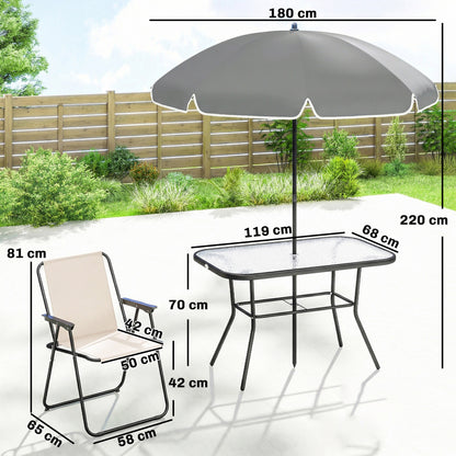Conjunto De Jardín Outsunny Acero, Textilene Crema 119x68x70 Cm_2