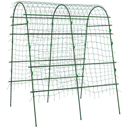 Enrejado De Jardín Outsunny Acero, Pe Verde 144x167x206 Cm_0