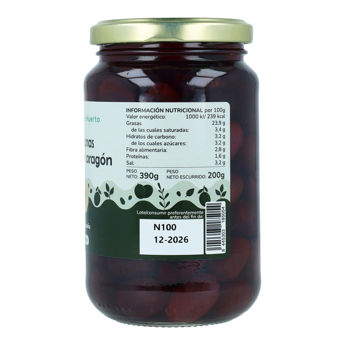 Aceitunas negras de Aragón Eco Planeta Huerto 390 g