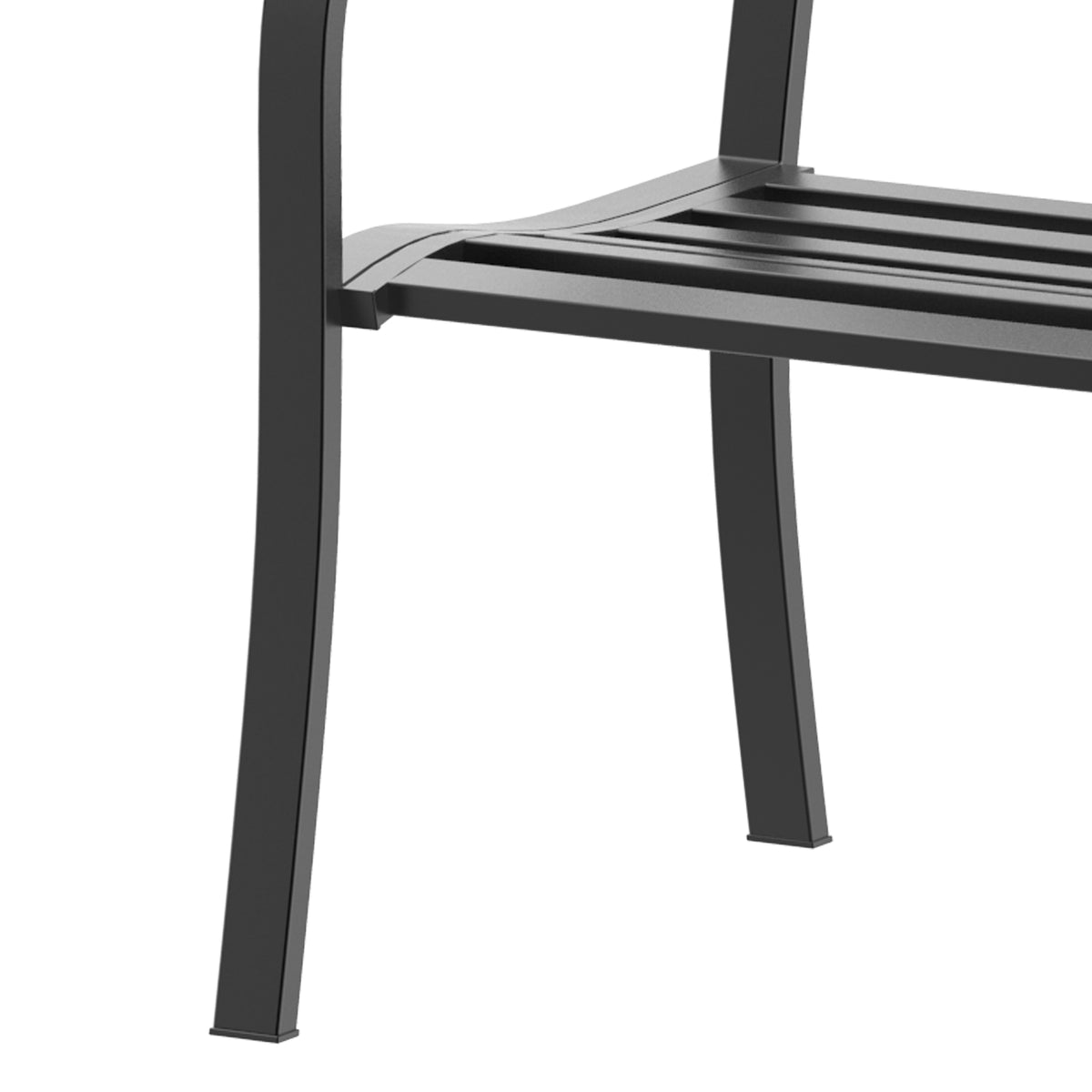 Banco De Jardín Outsunny Acero Negro 127x60x87 Cm_4