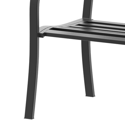 Banco De Jardín Outsunny Acero Negro 127x60x87 Cm_4