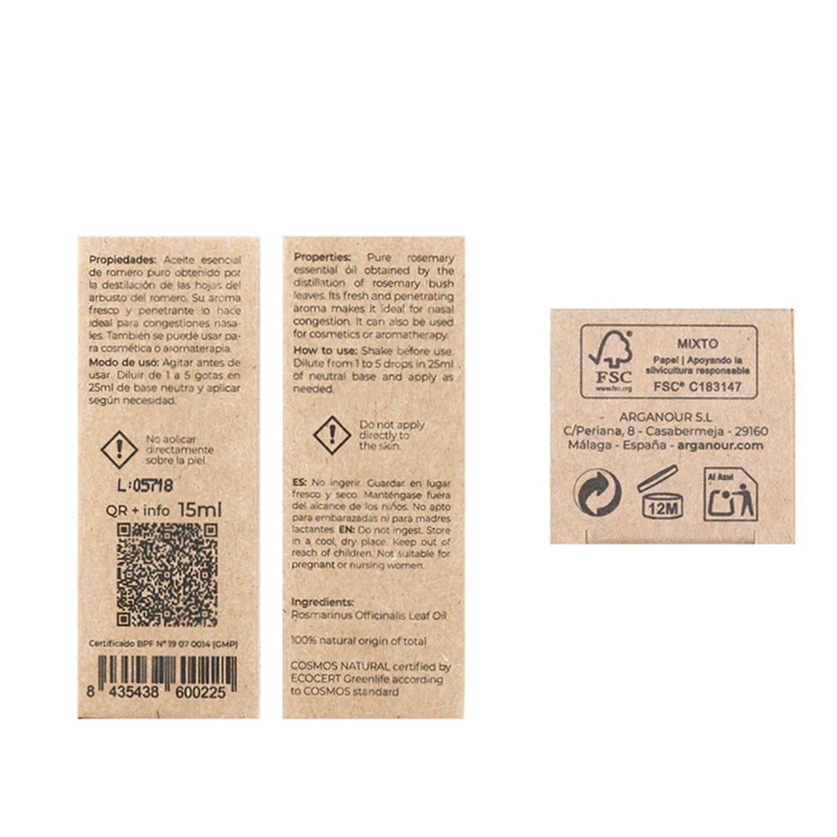 Aceite esencial romero 100% puro Arganour 15ml