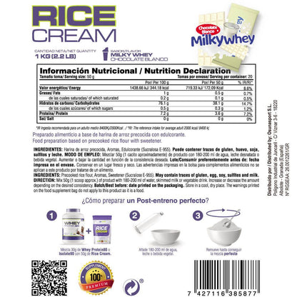 Rice Cream (crema De Arroz Pregelatinizada) - 1kg - Chocolate Blanco Con Leche Milkywhey - Fuente De Carb - Masmusculo_4