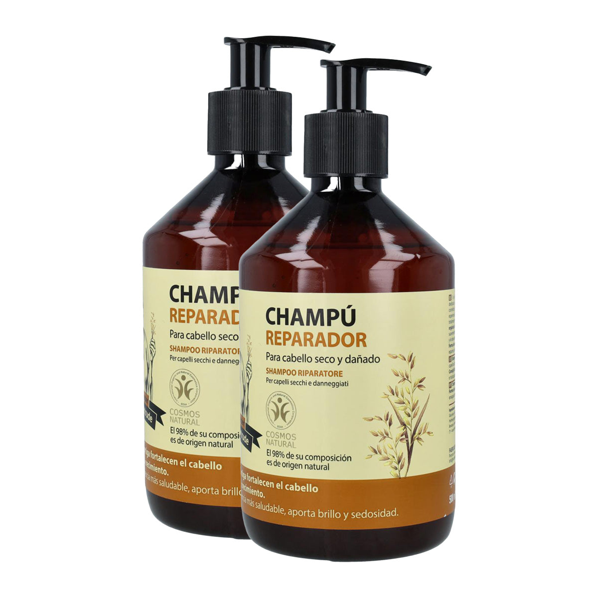 Pack 2x Champú Reparador Cabellos Secos y Dañados Oma Gertrude 500 ml