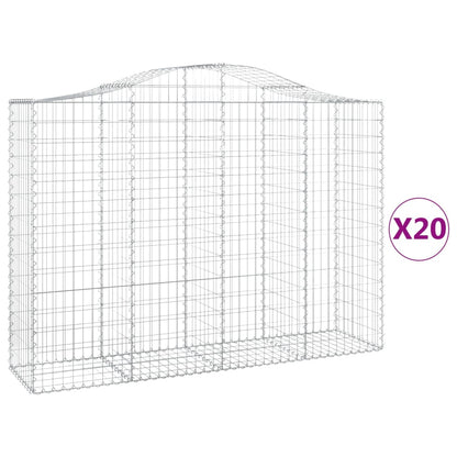 Cestas Gaviones 20 Uds Forma De Arco Hierro 200x50x140/160 Cm_0