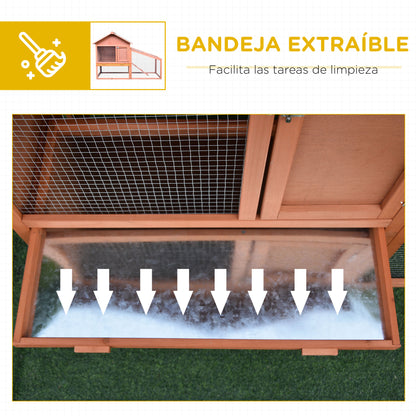 Conejera De Exterior Pawhut Madera 144x64,5x100 Cm_5
