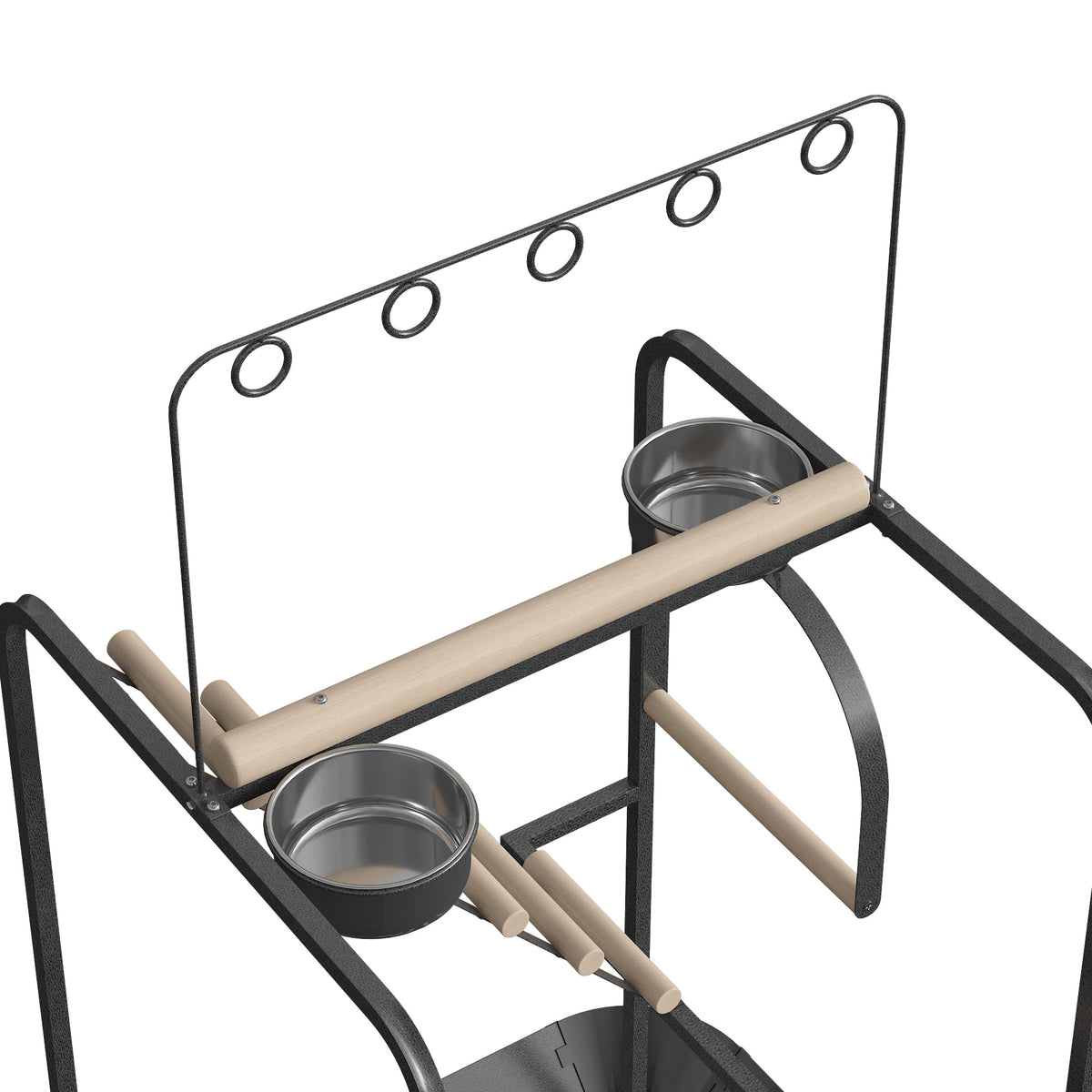 Soporte Para Pájaros Pawhut Acero Gris Oscuro 63x63x163 Cm_3