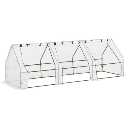 Invernadero De Terraza Outsunny Acero, Pe Blanco 270x90x90 Cm_0
