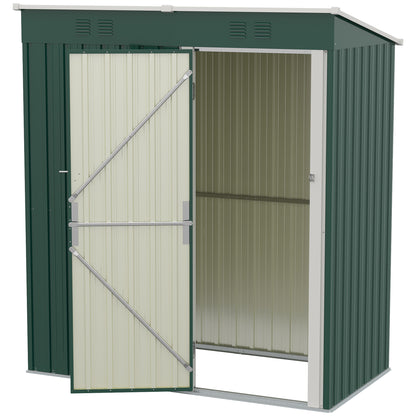 Caseta De Jardín Outsunny Acero Galvanizado Verde 163x90x179 Cm_3