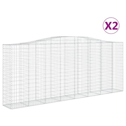 Cestas De Gaviones 2 Uds Forma De Arco Hierro 400x50x160/180 Cm_0