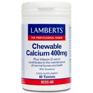 Calcio Masticable 400 mg 60 Comprimidos Lamberts