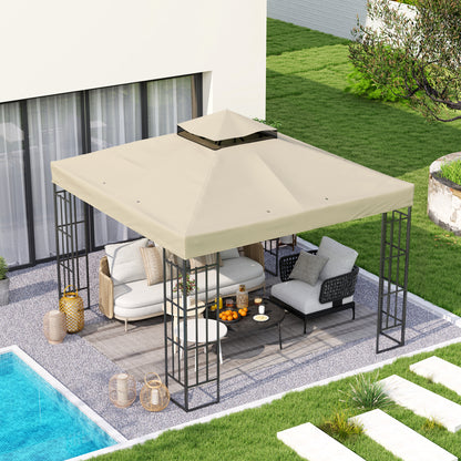 Techo De Repuesto Outsunny Tela Oxford Crema 300x300 Cm_1