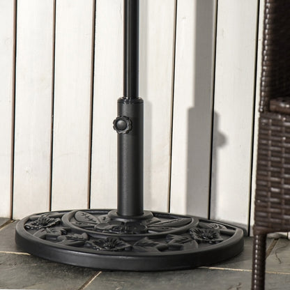 Base De Sombrilla Semicircular Peso 9 Kg Outsunny 50x32x32 Cm Negro_1