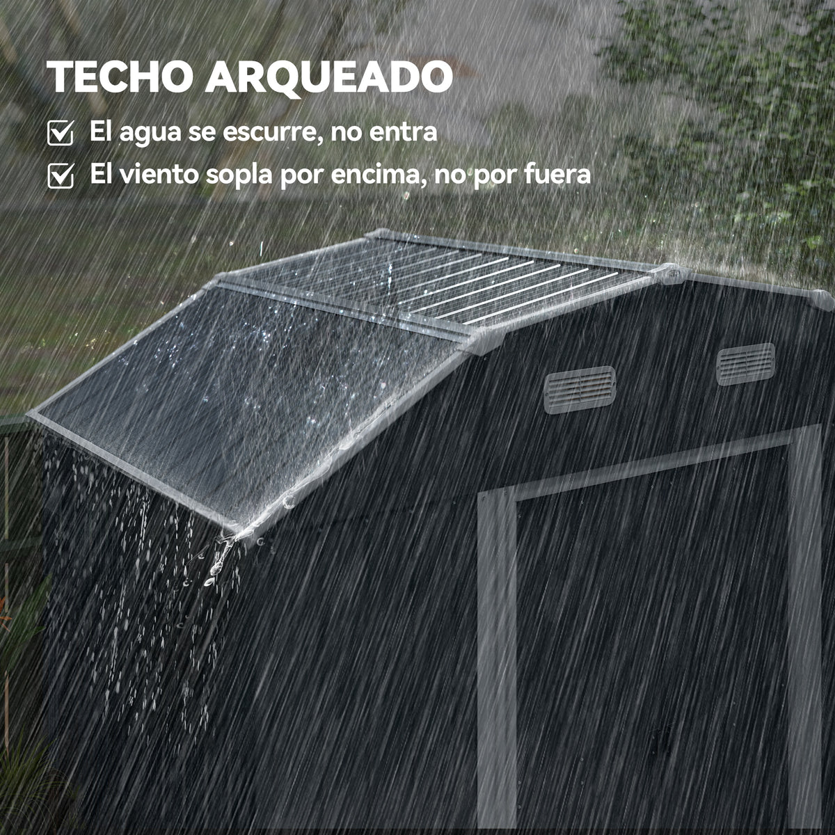 Cobertizo De Jardín Outsunny Acero Galvanizado Gris Oscuro 238x132x198.5 Cm_5