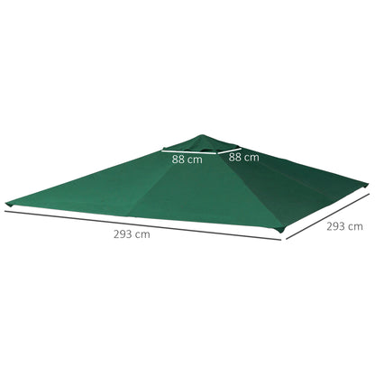 Techo De Repuesto Para Cenador De Jardín Outsunny 2,98x2,95 M Verde_2