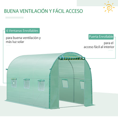 Cubierta De Invernadero Outsunny Verde 300x200x200 Cm_5