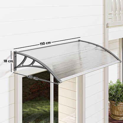 Marquesina Exterior Policarbonato Outsunny 110x60x20 Cm Transparente_2