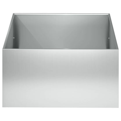 Macetero De Jardín Plateado 40 X 40 X 30 Cm Acero Galvanizado_2