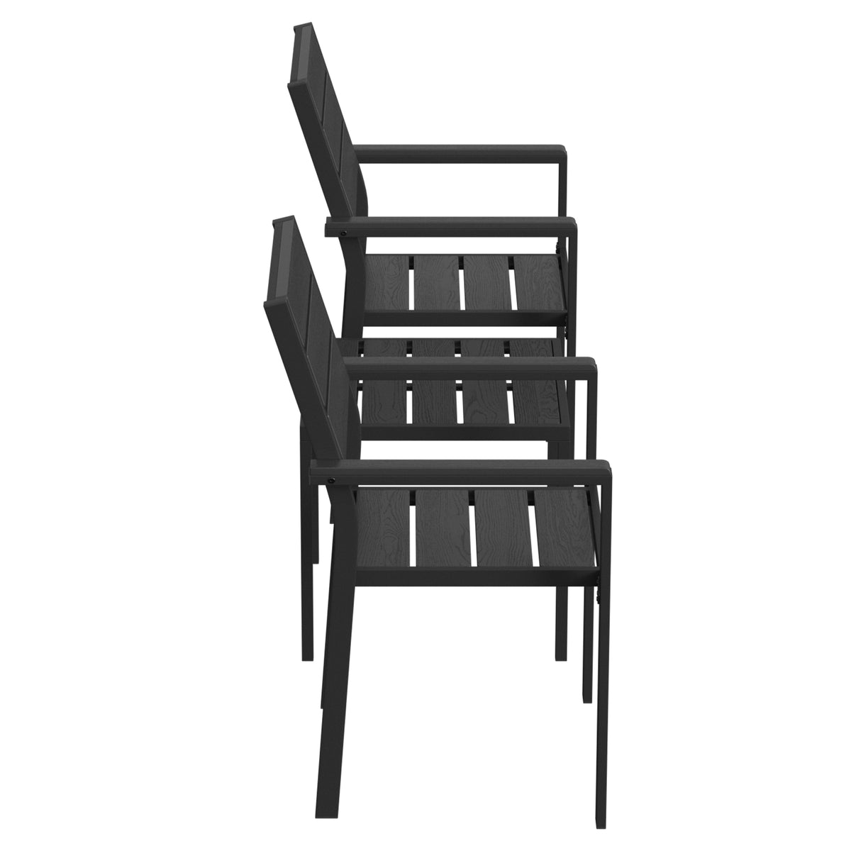 Conjunto De Bistró Outsunny Metal, Hdpe Negro 56x56x91 Cm_5
