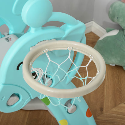 Tobogán Para Niños Homcom Azul Gris 147x82x85,5 Cm Hdpe Y Pp_3
