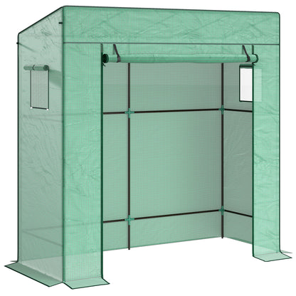 Invernadero Outsunny Acero, Pe Verde 196x77x197 Cm_0